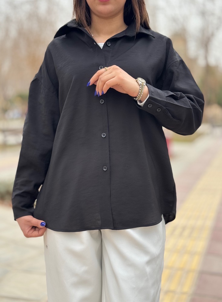 IMG_0234 شومیز مودال مشکی زنانه - Image 1