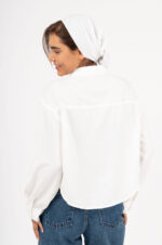 شومیز سیلک رویال سفید زنانه - Image 2