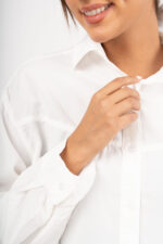 شومیز سیلک رویال سفید زنانه - Image 3