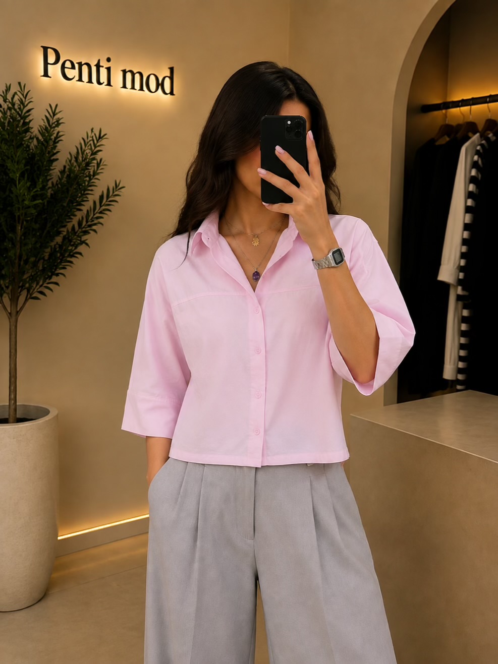 C8501CFB-9098-4154-8E95-83DAB00216FE-compressed شومیز برشکا صورتی زنانه - Image 1