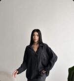شومیز KTN اورجینال زغالی زنانه