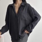 شومیز KTN اورجینال زغالی زنانه - Image 5
