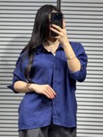 شومیز پری سرمه ای اورجینال زنانه