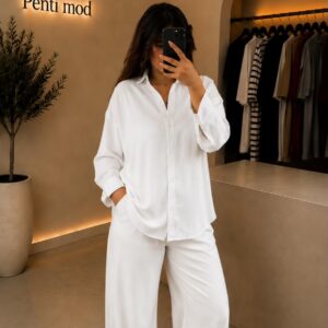 شومیز سیلک سفید زنانه