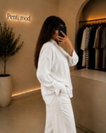 شومیز سیلک سفید زنانه - Image 2