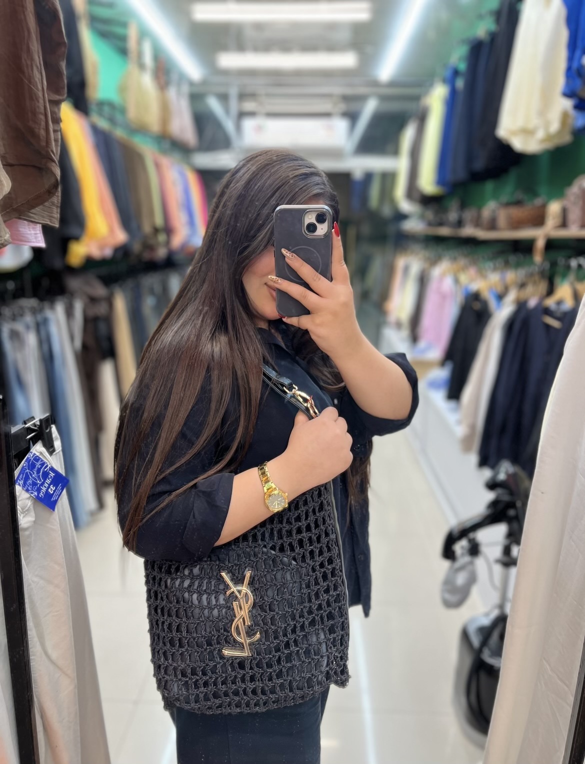 IMG_8366-compressed کیف رافیا Ysl مشکی زنانه - Image 1