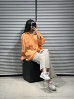 شومیز پری نارنجی اورجینال زنانه - Image 4
