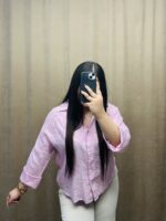شومیز گل برجسته صورتی زنانه