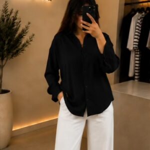شومیز سیلک مشکی زنانه