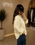 شومیز سیلک زرد کره ای زنانه - Image 2