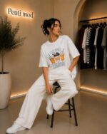 تیشرت سامر کافه سفید زنانه - Image 3