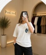 تیشرت گلدوزی سفید