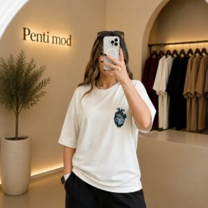 تیشرت گلدوزی سفید