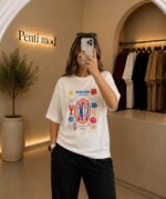 تیشرت سامر دریایی سفید زنانه - Image 2